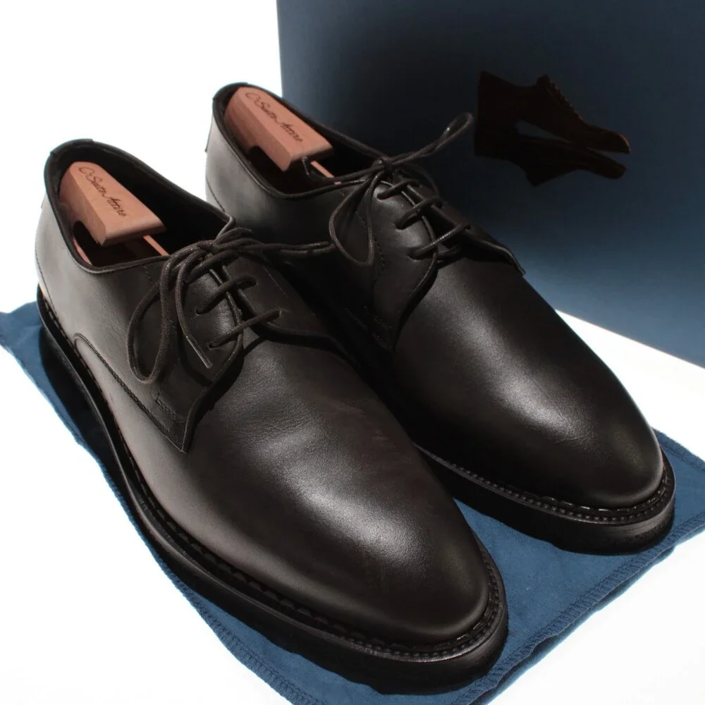 Di Bianco NWD Derby Dress Shoes Size 11 US in Brown Leather Made in Italy